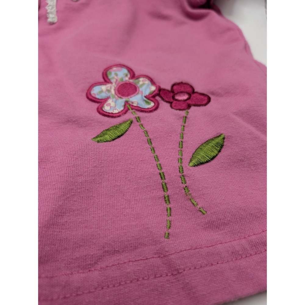 Sz 3T Floral 2 Piece Spring Outfit Vtg 90s Embroidered Shirt Skirt Skort Baby - Picture 7 of 16